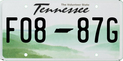 TN license plate F0887G