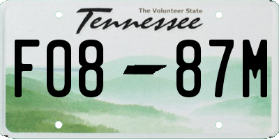 TN license plate F0887M