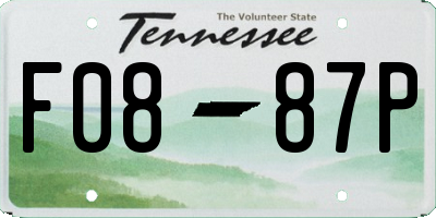 TN license plate F0887P