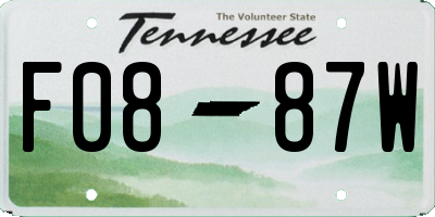TN license plate F0887W