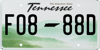 TN license plate F0888D