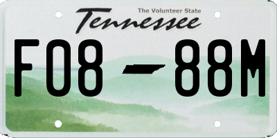 TN license plate F0888M
