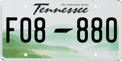 TN license plate F0888O