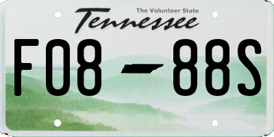 TN license plate F0888S