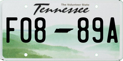 TN license plate F0889A