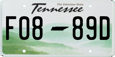 TN license plate F0889D