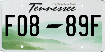 TN license plate F0889F