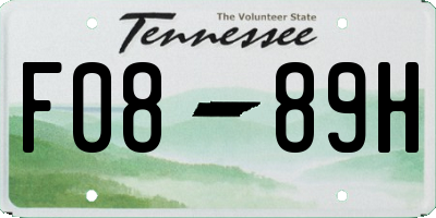 TN license plate F0889H