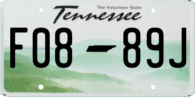 TN license plate F0889J