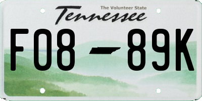 TN license plate F0889K