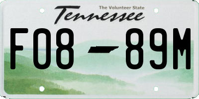 TN license plate F0889M