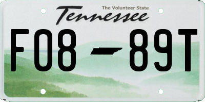 TN license plate F0889T