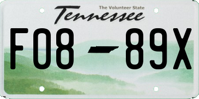 TN license plate F0889X