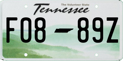 TN license plate F0889Z