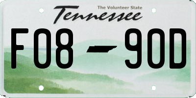 TN license plate F0890D