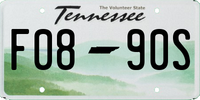 TN license plate F0890S