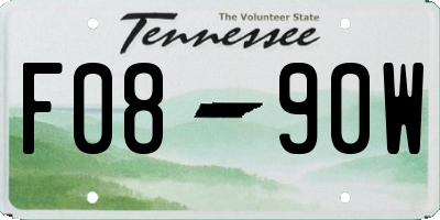 TN license plate F0890W