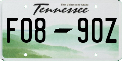 TN license plate F0890Z