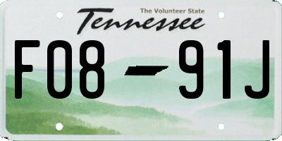 TN license plate F0891J