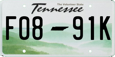 TN license plate F0891K