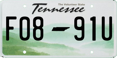 TN license plate F0891U