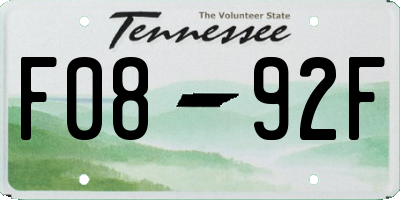 TN license plate F0892F