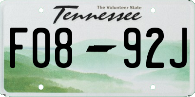 TN license plate F0892J