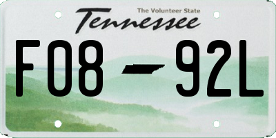 TN license plate F0892L
