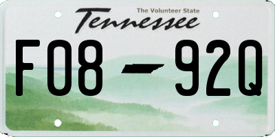 TN license plate F0892Q