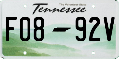 TN license plate F0892V
