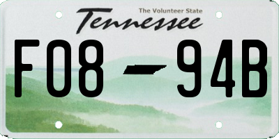 TN license plate F0894B
