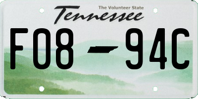 TN license plate F0894C