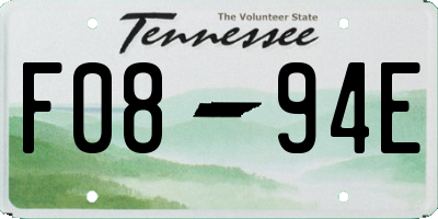 TN license plate F0894E
