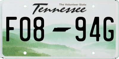 TN license plate F0894G