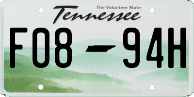 TN license plate F0894H