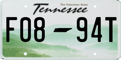 TN license plate F0894T