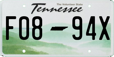 TN license plate F0894X