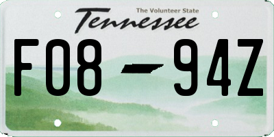 TN license plate F0894Z