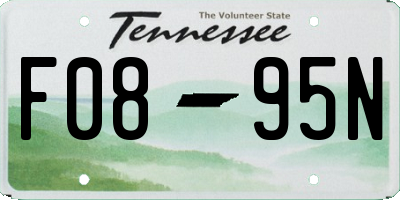 TN license plate F0895N