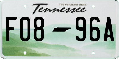 TN license plate F0896A