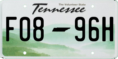 TN license plate F0896H