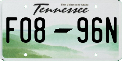 TN license plate F0896N