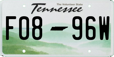 TN license plate F0896W