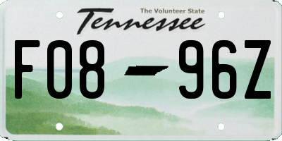 TN license plate F0896Z