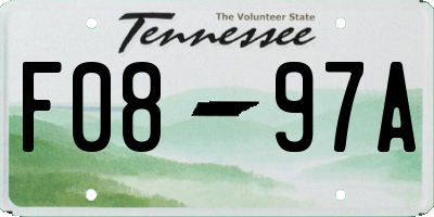 TN license plate F0897A