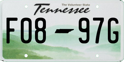 TN license plate F0897G
