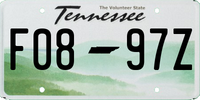 TN license plate F0897Z