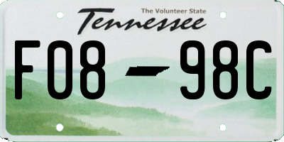 TN license plate F0898C