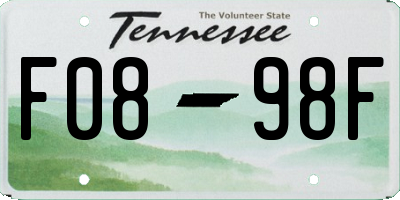 TN license plate F0898F