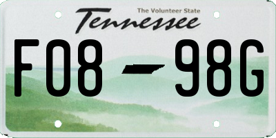 TN license plate F0898G